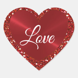 Rote Imitate Glitzer und Heart-Shaped Aufkleber