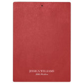 Rote Imitate Leather Print Vintag Look Zwischenabl Klemmbrett (Rückseite)