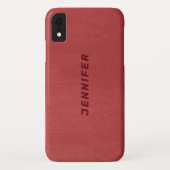 Rote Imitate Leather Textur Case-Mate iPhone Hülle (Rückseite)