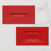 Rote Imitate Leather Vintag Look Visitenkarte (Vorne/Hinten)