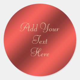 Rote Imitate Metallische Folie Anpassbare Aufklebe Runder Aufkleber