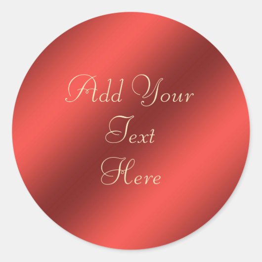 Rote Imitate Metallische Folie Anpassbare Aufklebe Runder Aufkleber (Vorderseite)