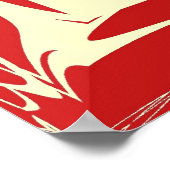 Rote Imitate Rahmen Fraktal Blume Poster (Ecke)