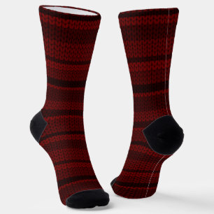 Rote Imitate Strickmuster Socken