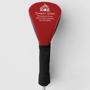 Rote Immobilienfirma Maßgeschneiderter Makler Golf Headcover