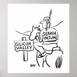 Rote Indianer am Horseback im Silicon Valley Poster