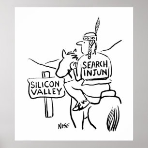 Rote Indianer am Horseback im Silicon Valley Poster