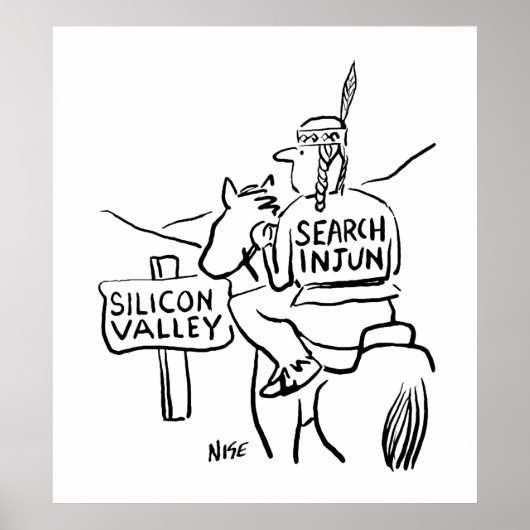 Rote Indianer am Horseback im Silicon Valley Poster (Vorne)