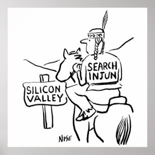 Rote Indianer am Horseback im Silicon Valley Poster