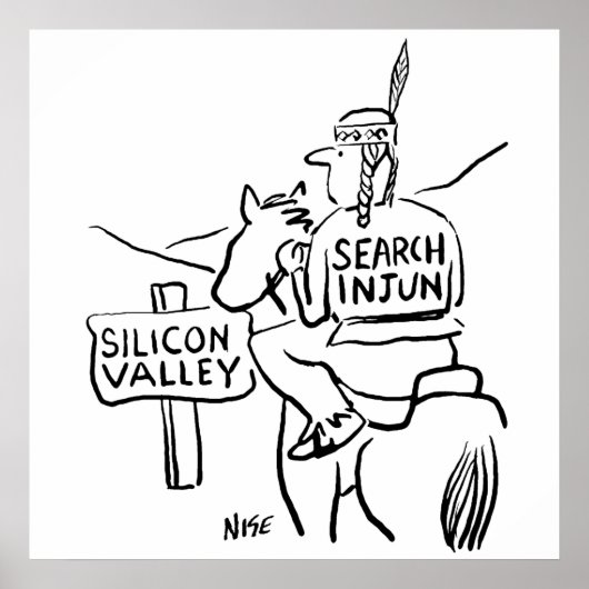 Rote Indianer am Horseback im Silicon Valley Poster (Vorne)
