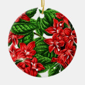 Rote Ingwer-Blume, Vintag Keramik Ornament (Vorne)