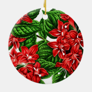 Rote Ingwer-Blume, Vintag Keramik Ornament