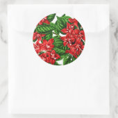 Rote Ingwer-Blume, Vintag Runder Aufkleber (Tasche)