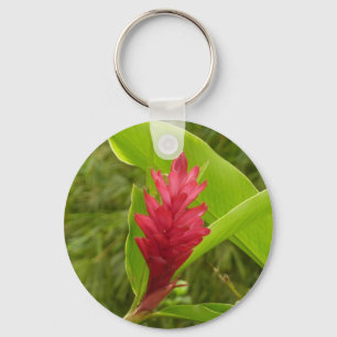 Rote Ingwerblüte (Alpinia) Tropisch Schlüsselanhänger