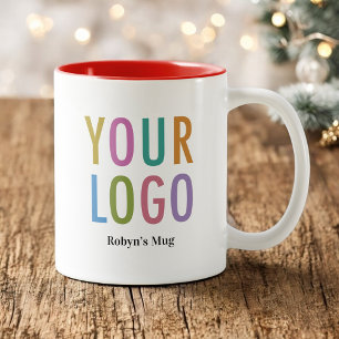 Rote Innentasse mit Firmenlogo und -namen 11oz Zweifarbige Tasse