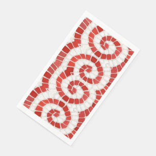 ROTE IONISCHE MOSAIK Gästetücher Papiertücher Serviette