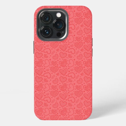 Rote iPhone-Hülle mit Herzen iPhone Hülle (Hinten)