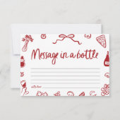 Rote italienische Botschaft im Brautparty Einladung (Vorderseite)