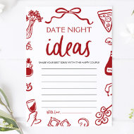 Rote italienische Date Night Ideen Brautparty-Spie Einladung