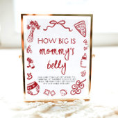 Rote italienische Hand gezeichnet wie groß ist Mam Poster