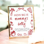 Rote italienische Hand gezeichnet wie groß ist Mam Poster