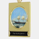 Rote Jacke des Clipper Ships Banner-Ornament Gold (Links)