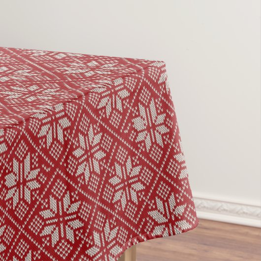 Rote Jacquard-Weihnachtsdecke Tischdecke (Beispiel)