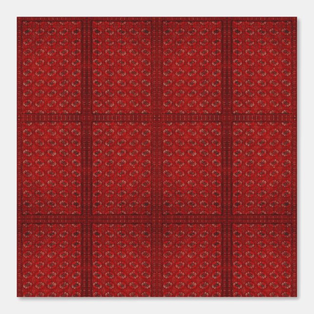 rote Jacquardmuster - orientalisches Teppichbild Tapete (Vorderseite)