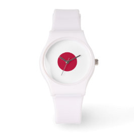 Rote Japan-Sonne Armbanduhr