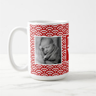 Rote japanische Muster   LIEBE mit Fotos Kaffeetasse