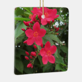 Rote Jatropha-Blüten Keramikornament (Rechts)