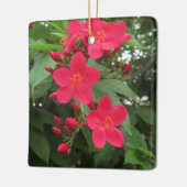 Rote Jatropha-Blüten Keramikornament (Links)