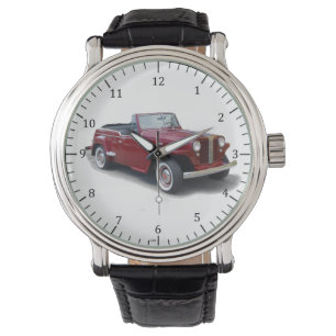 Rote Jeepster-Uhr 1950 Armbanduhr