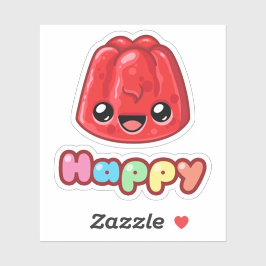 Rote Jelly Happy Text - Happy Jump Aufkleber (Blatt)