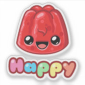Rote Jelly Happy Text - Happy Jump Aufkleber (Vorderseite)