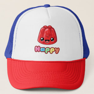 Rote Jelly Happy Text - Happy Jump Truckerkappe