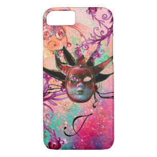 ROTE JESTER-MASK-Masquerade Pink-Monogramm iPhone 8/7 Hülle