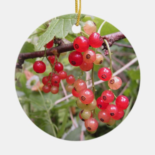Rote Johannisbeere Keramik Ornament (Vorne)