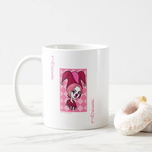 Rote Joker Karte Kaffeetasse (Mit Donut)