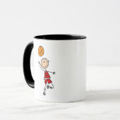 Rote Jungen-Basketball-T - Shirts und Geschenke Tasse (Vorderseite Links)
