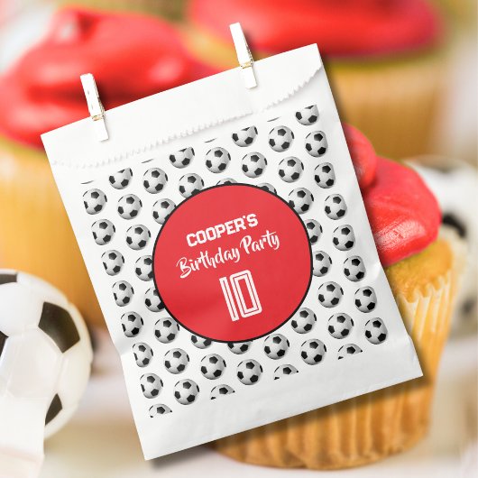 Rote-Jungen-Fußball-Geburtstagsfeier Geschenktütchen