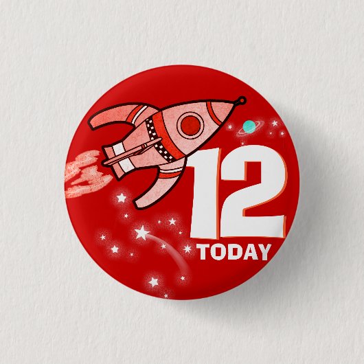 Rote Jungs im Weltraum sind 12 Jahre alt Button (Vorderseite)