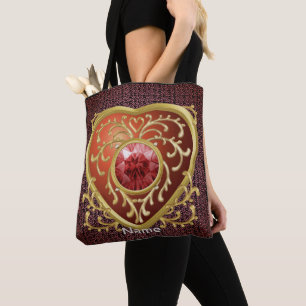 Rote Juwel Herz Feen-Tragetasche Tasche