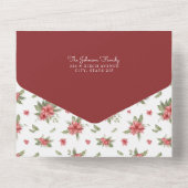 Rote Kabine im Wald mit Bären | Foto Weihnachten All In One Einladung (Rückseite)