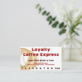 Rote Kaffee-Fleck-Getränk-Loyalitäts-Lochkarte Treuekarte (Stehend Vorderseite)