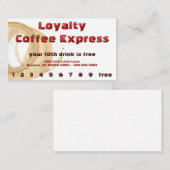 Rote Kaffee-Fleck-Getränk-Loyalitäts-Lochkarte Treuekarte (Vorne/Hinten)