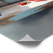 Rote Kaffeebüchse mit rotem Mohn Poster (Ecke)