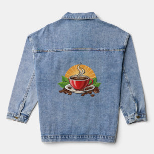 Rote Kaffeetasse Jeansjacke