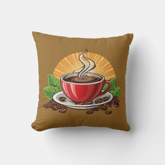 Rote Kaffeetasse Kissen (Vorderseite)
