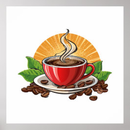 Rote Kaffeetasse Poster